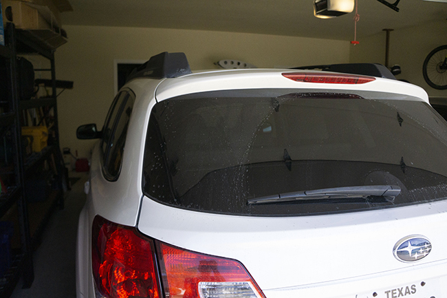 Photo of 2010 Subaru Outback's 3 rear lamp housings.